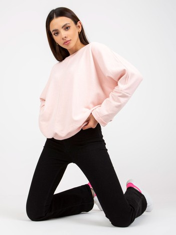 Hurt Jasnoróżowa damska bluza basic o kroju oversize RUE PARIS