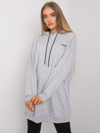 Szara melanżowa bluza z kieszeniami Indira