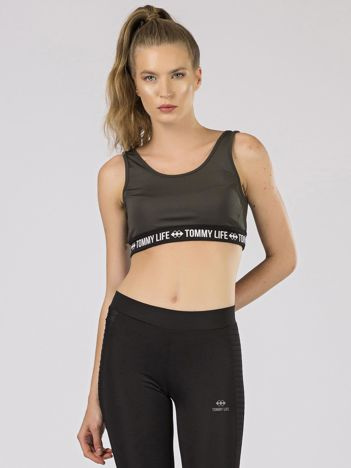 TOMMY LIFE Khaki top sportowy