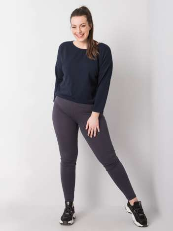 Grafitové legíny z bavlny plus size Phoebe.