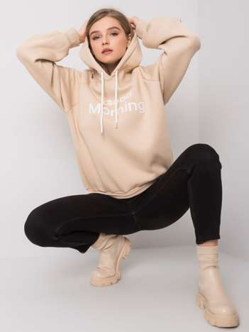 Beige zateplená oversized mikina s kapucí Alice.