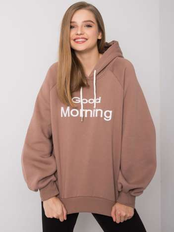 Světlě hnědá zateplená oversize mikina s kapucí Alice.