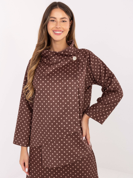 Hnědo-bežová dámská cardigan z kompletu.