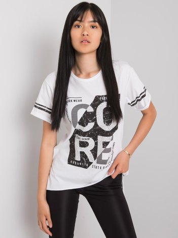 Biały t-shirt z nadrukiem Amber