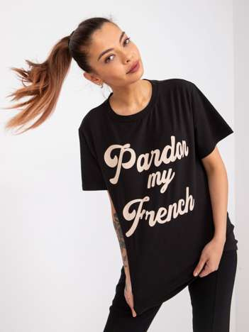Czarny damski t-shirt z napisem Jade