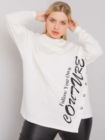 Ecru bluzka asymetryczna plus size Elfriede