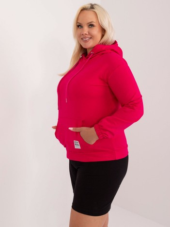 Hurtownia Fuksjowa damska bluza plus size z troczkami