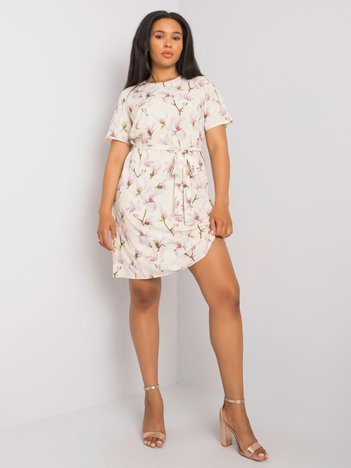 Żółta wzorzysta sukienka plus size Celene 