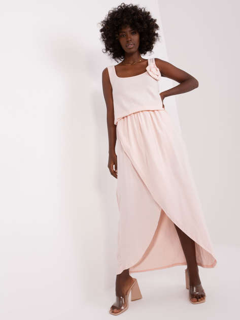 Pale pink casual dress best sale