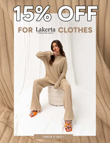 Extra 15% OFF on brand clothing LAKERTA - internetowa hurtownia odzieży