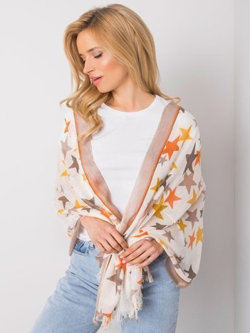 Beige Tuch mit Sternenprint.