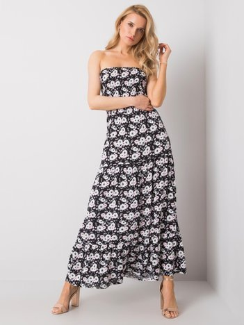 Schwarzes Kleid mit Blumen Nancey FRESH MADE.