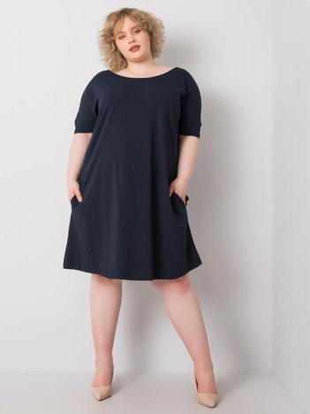 Dunkelblaues Plus-Size-Kleid Bellamy.