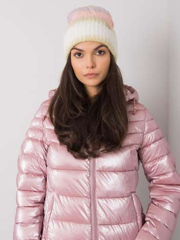 Grün-pfirsichfarbene Beanie-Mütze Ombre.