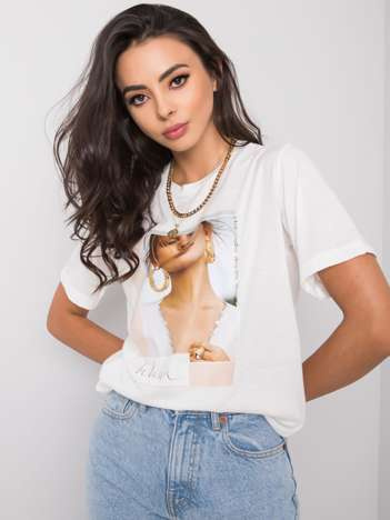 Weißes Damen T-Shirt aus Baumwolle Lynda.