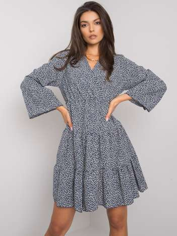 Dunkelblaue Blume Kleid Daleyza.