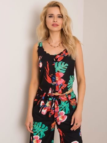 Schwarzes Top Tropics RUE PARIS.