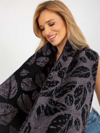 Großhandel Dunkelgrau-schwarzer Winter-Schal für Damen.