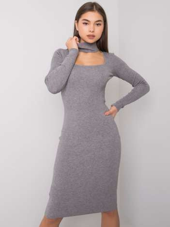 Graues Kleid mit Rollkragen Edda OCH BELLA.