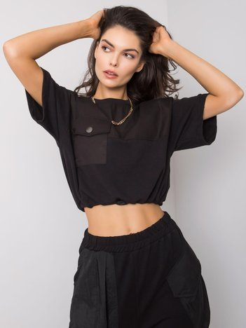Schwarze kurze Sweatshirt Arlene RUE PARIS.
