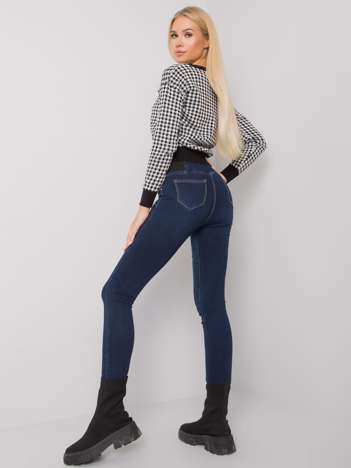 Dunkelblaue High-Waist-Jeggings Vernal.