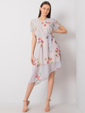Graues Blumenkleid Noemie.