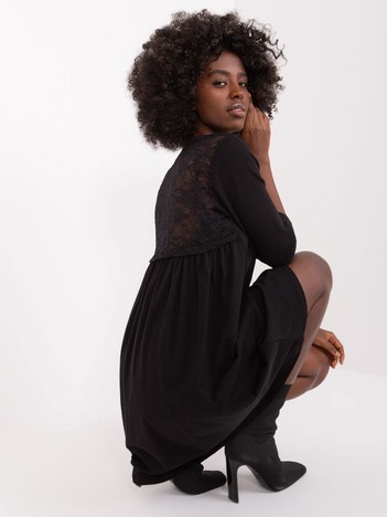 Hurt Schwarzes Kleid mit 3/4-Ärmeln Jamelia RUE PARIS.