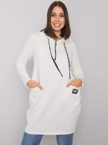 Dunkelgrau melierte Plus-Size Baumwolltunika Raella.