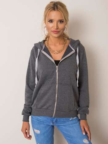 Dunkelgrauer Melange-Pullover Linda.