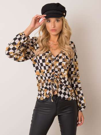 Schwarze-ecru Bluse Blaire.