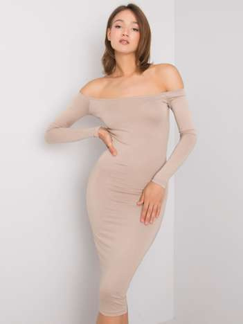 Beige Kleid angepasst Margaux RUE PARIS.