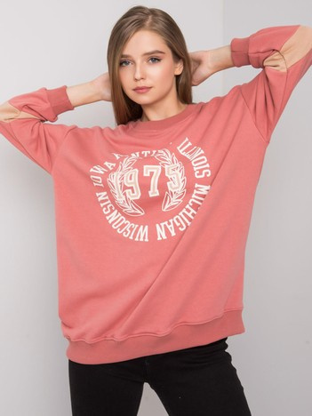 Schmutzig-rosafarbene Oversize-Sweatshirt mit Druck "Kate".