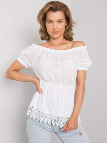 Weiße Baumwollbluse im Spanischen Stil Sugar.