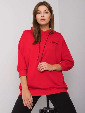 Roter Pullover mit Taschen von Leora.