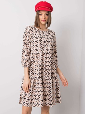 Ecru Kleid mit Rüsche Libby RUE PARIS.