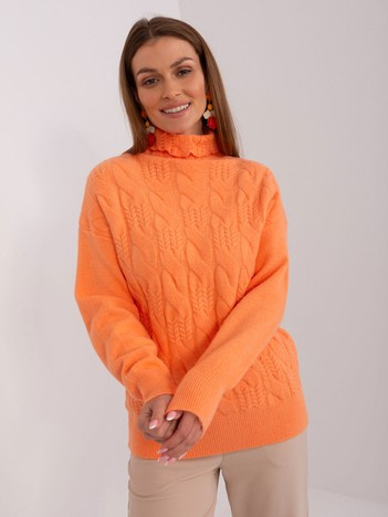 Hurt hellorange Pullover mit langen Ärmeln.