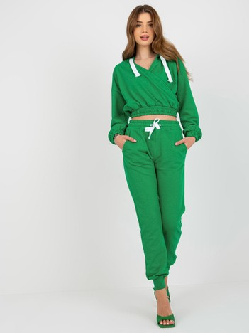 Hurt grünes Basic-Set aus Sweatshirt mit Wickeloberteil.
