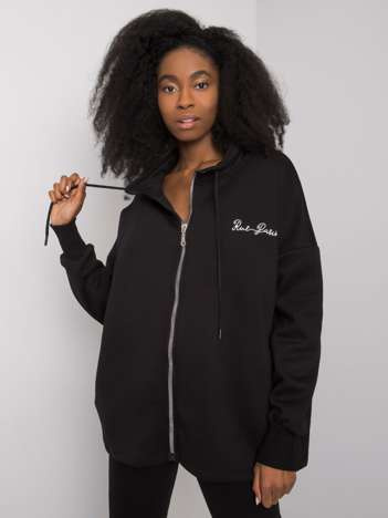 Schwarzer Hoodie ohne Kapuze Jasmine RUE PARIS.