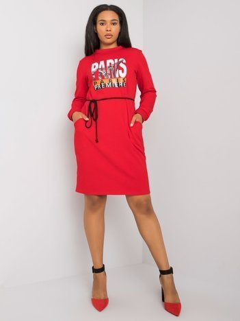 Rotes Baumwollkleid Lareen.