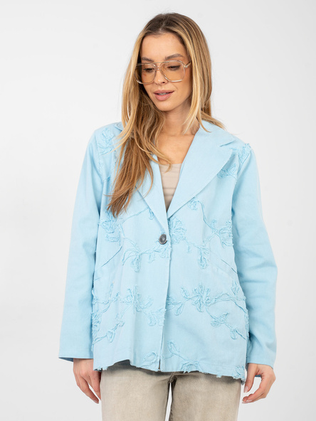 Helle blaue oversized Jeansjacke RUE PARIS.