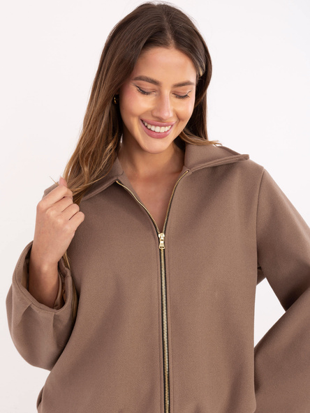 Dunkelbeige Balloonjacke mit Taschen RUE PARIS.