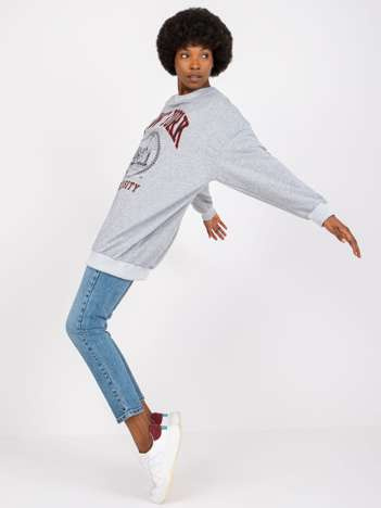 Graue Melange lange Sweatjacke Isla.