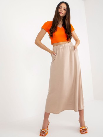 Beige ausgestellte Basic-Rock RUE PARIS.