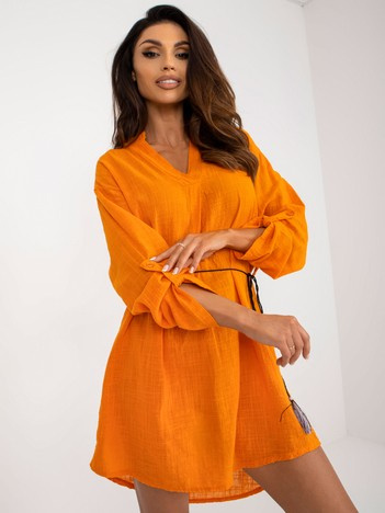 Hurt Orange Kleid für den Alltag aus Baumwolle OCH BELLA.