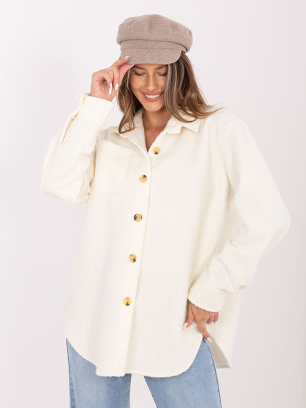 Ecru Oversize-Hemdjacke RUE PARIS.