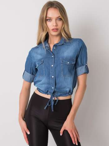 Blaue Baumwollbluse Norella RUE PARIS.