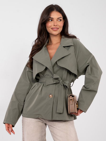 Khaki-Trenchcoat mit gebundenem Gürtel RUE PARIS.