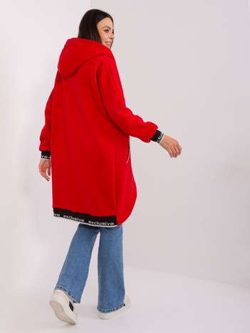 Hurt Rote lange Sweatjacke mit Reißverschluss.