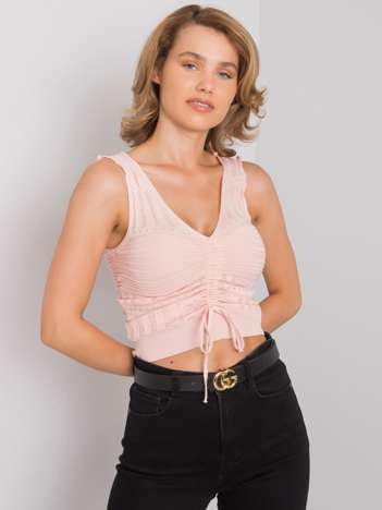 Helle rosa Stricktop mit Bündchen Astrid.
