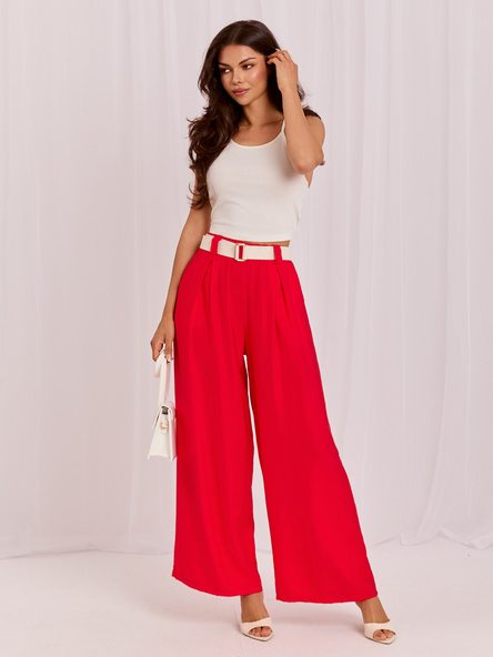 Rote Sommerhose mit weitem Bein RUE PARIS.